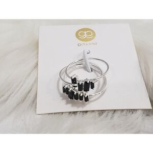 GORJANA Amara Stackable Rings Set Of 3 in BLACK - Size 8 cluster